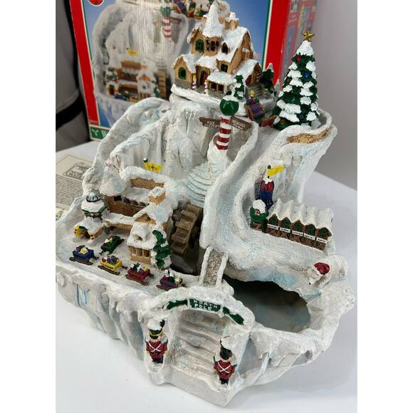 Vintage 90s Santas North Pole Musical Illuminated Christmas Water Fountain Telco